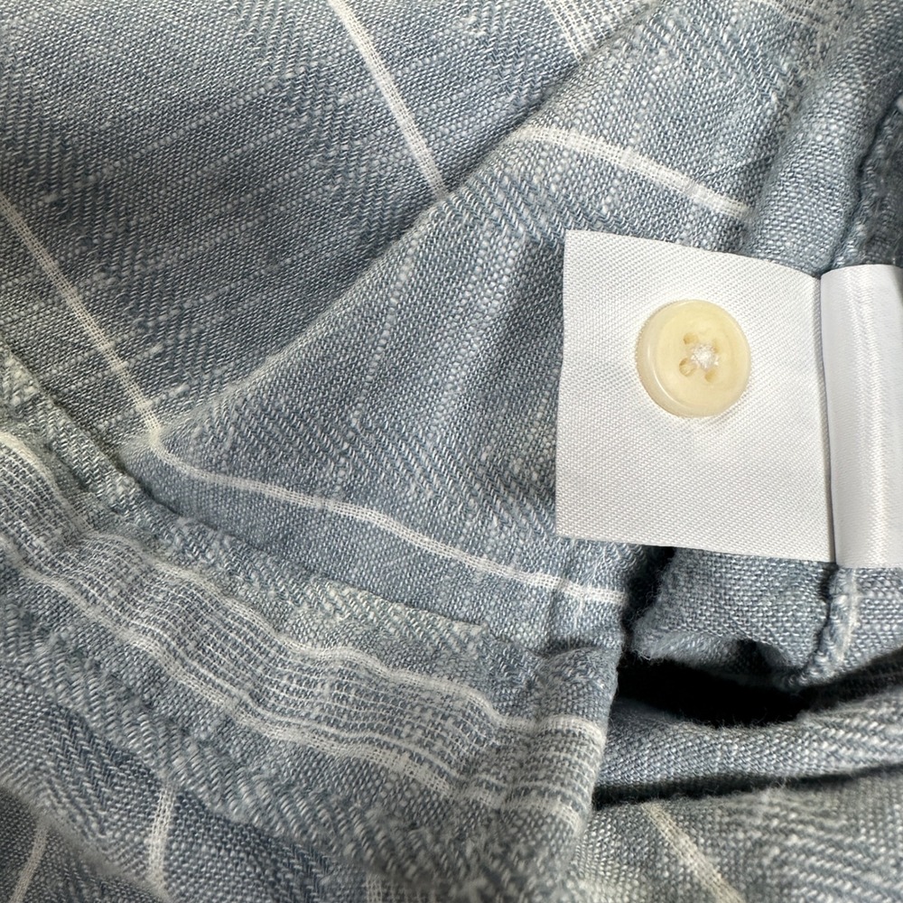 American Eagle Striped Shirt Cotton Short Sleeve Everyday Button Down Mens Blue - Picture 8 of 11